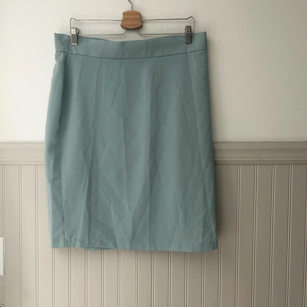 Vintage Caryel Light Blue Seafoam Blouse and Matching Skirt Set